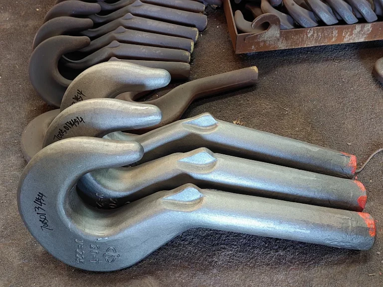 Shot-blasted, unmachined forged hooks